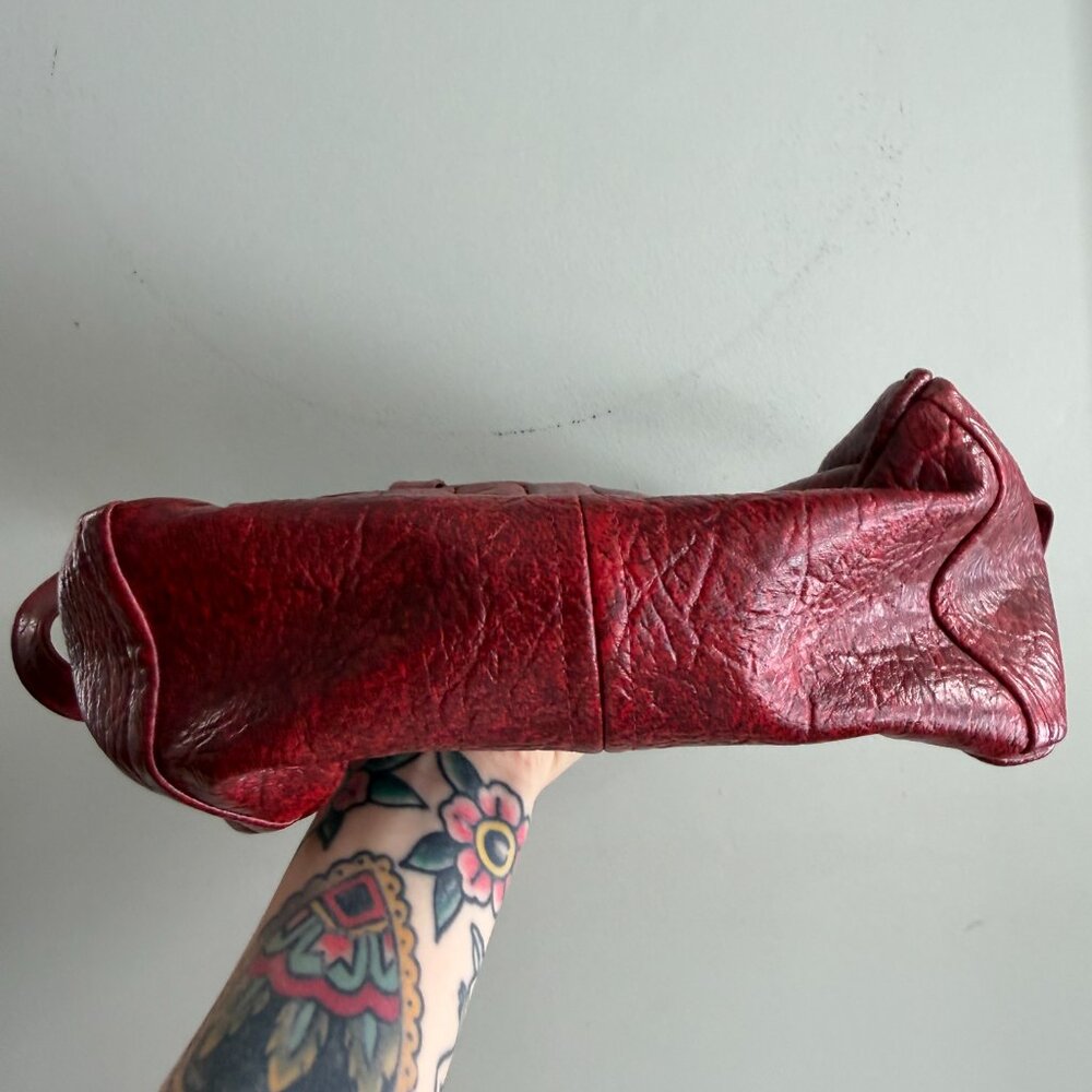 2/$40 🌸 Vintage Red Leather Drawstring Bag - Picture 4 of 9